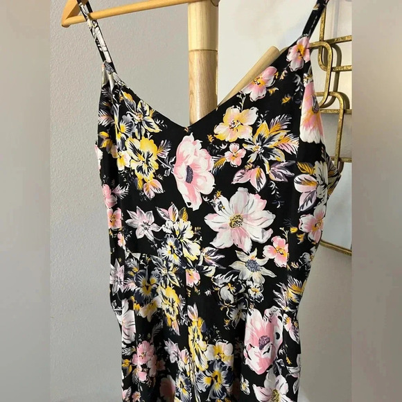 Gap Cami Dress black floral size Large New - Picture 4 of 11